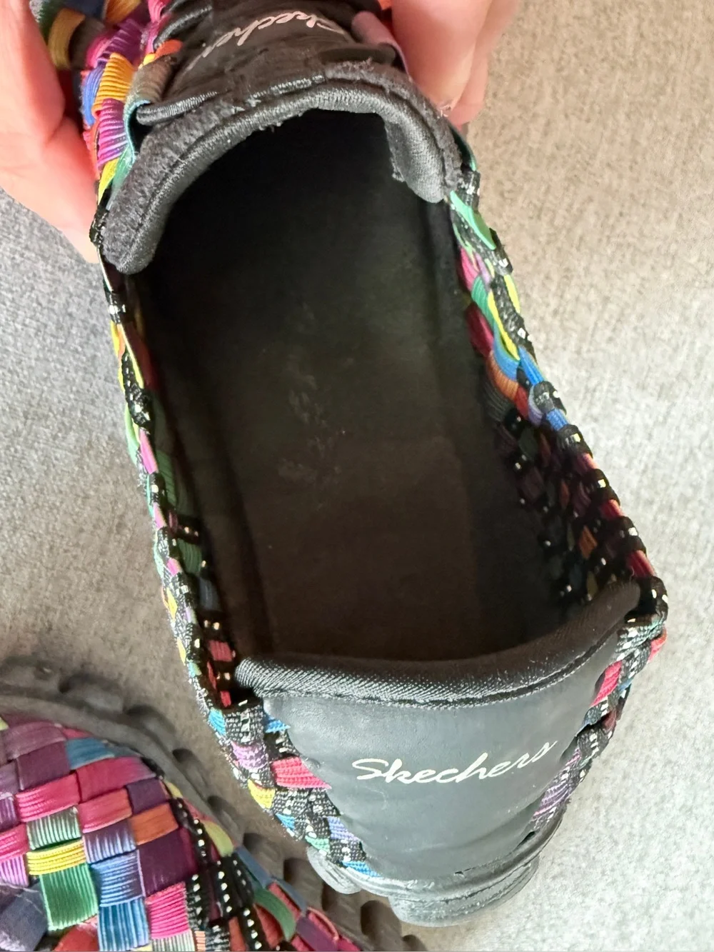 Skechers EZ Flex Sport Rainbow Woven Slip On Sneaker Womens 5 Y2K Dopamine Retro